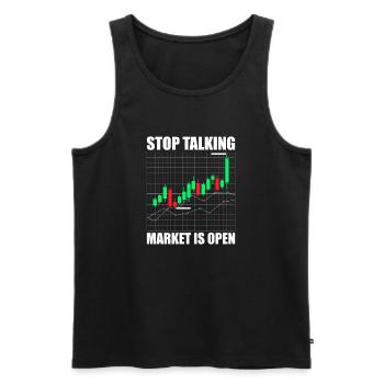 Stop talking stock market stock market traders - Men's Premium Organic Tank Top - black - Front - Michal (187cm)