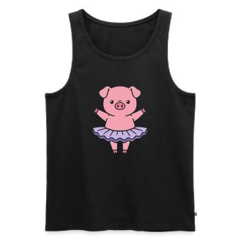 Piggy Ballerina Dance - Men's Premium Organic Tank Top - black - Front - AI Model Male 178 light (178cm)