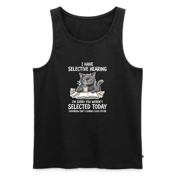 Grummelkat Lernhumor Motiv - Männer Premium Bio Tank Top - Schwarz - Vorne - AI Model Male 178 light (178cm)