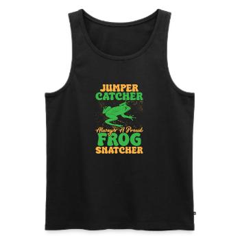 Frog Catcher Jumper Catcher Always A Proud Frog - Men's Premium Organic Tank Top - black - Front - AI Model Male 178 light (178cm)