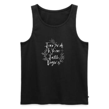 Fear Ends Where Faith Begins Botanisch Floral - Männer Premium Bio Tank Top - Schwarz - Vorne - AI Model Male 178 light (178cm)
