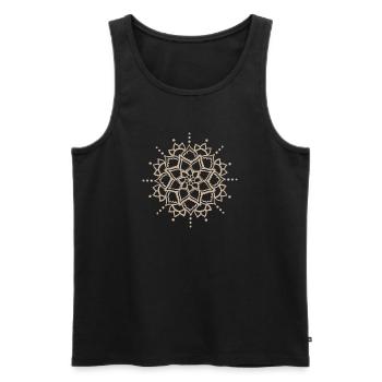 Fleur Mandala beige - Débardeur bio Premium Homme - noir - Devant - AI Model Male 178 light (178cm)