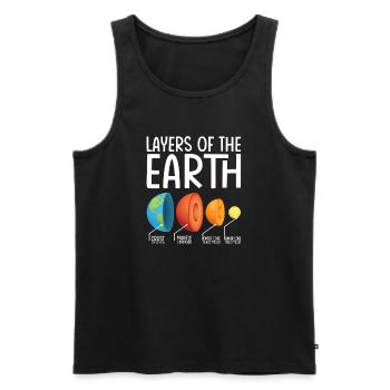 Earth Layers Exploded Diagram - Men's Premium Organic Tank Top - black - Front - AI Model Male 178 light (178cm)