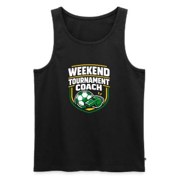 Soccer Training Youth Sports Coach - Men's Premium Organic Tank Top - black - Front - AI Model Male 178 light (178cm)