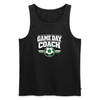 Soccer Training Youth Sports Coach - Men's Premium Organic Tank Top - black - Front - AI Model Male 178 light (178cm)