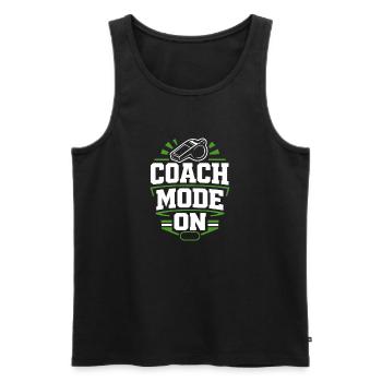 Soccer Training Youth Sports Coach - Men's Premium Organic Tank Top - black - Front - AI Model Male 178 light (178cm)