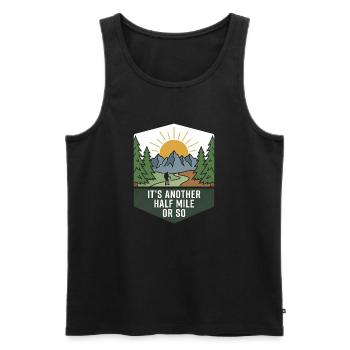 Randonnée Camping, Randonnée en plein air, Montagne nature - Débardeur bio Premium Homme - noir - Devant - Michal (187cm)