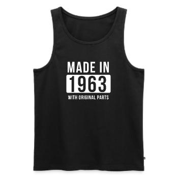 Made in 1963 Vintage Parts - Men's Premium Organic Tank Top - black - Front - Michal (187cm)
