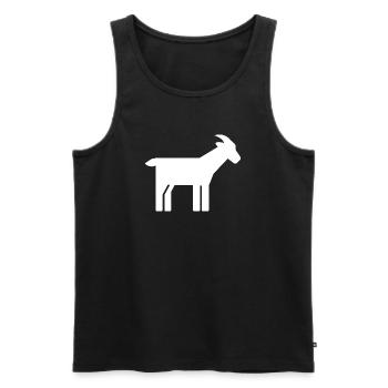 Graphisme minimaliste de silhouette de chèvre - Débardeur bio Premium Homme - noir - Devant - AI Model Male 178 light (178cm)