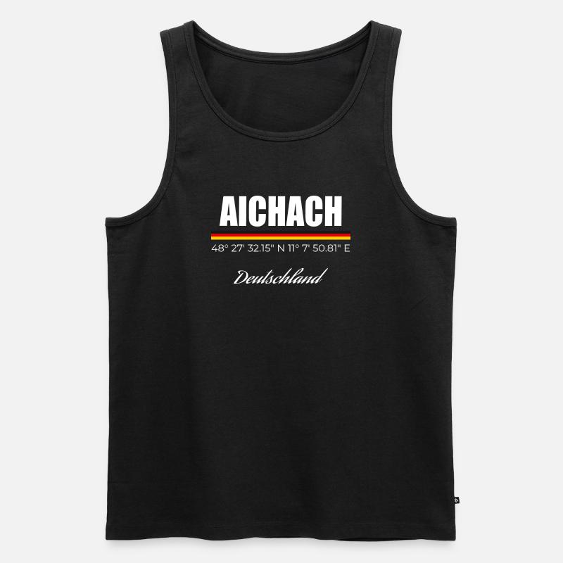 Aichach - Männer Premium Bio Tank Top - Schwarz