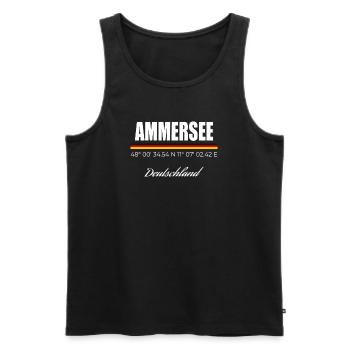 Ammersee - Männer Premium Bio Tank Top - Schwarz - Vorne - AI Model Male 178 light (178cm)