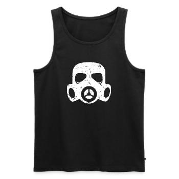 Masque à gaz grunge Particules nucléaires radioactives - Débardeur bio Premium Homme - noir - Devant - AI Model Male 178 light (178cm)