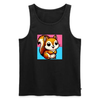 Eichhörnchen - Männer Premium Bio Tank Top - Schwarz - Vorne - AI Model Male 178 light (178cm)