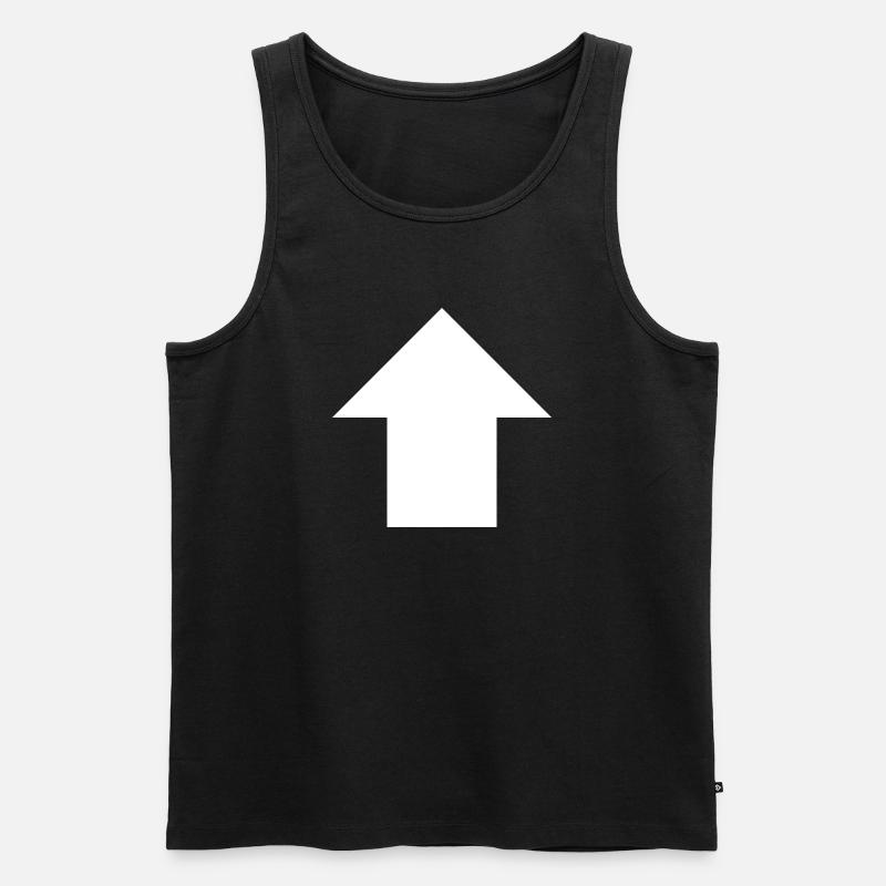 Pfeil-oben-Schild - Männer Premium Bio Tank Top - Schwarz