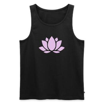 Lotus Flower Lotus Flower Violet Flower Flower Yoga - Men's Premium Organic Tank Top - black - Front - AI Model Male 178 light (178cm)