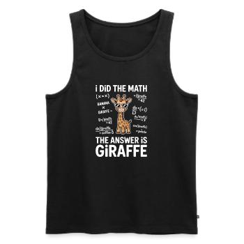 Mathe Sprüche Giraffe Lustiges Mathe Geschenk - Männer Premium Bio Tank Top - Schwarz - Vorne - AI Model Male 178 light (178cm)