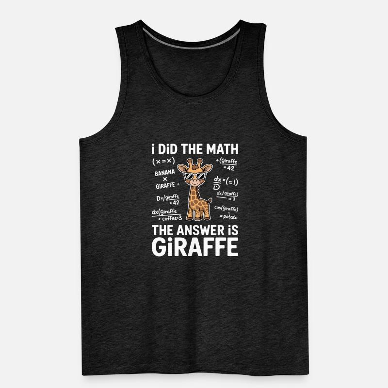 Math Sayings Giraffe Funny Math Gift Men's Premium Organic Tank Top