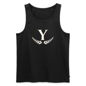 Y - Männer Premium Bio Tank Top - Schwarz - Vorne - AI Model Male 178 light (178cm)