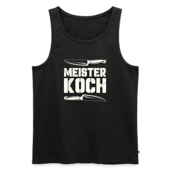 meister_koch- - Débardeur bio Premium Homme - noir - Devant - Michal (187cm)