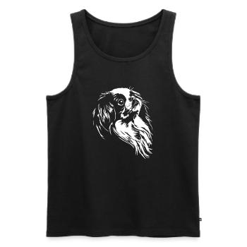 Japan Chin Silhouette Hunde Hund Wilsigns - Männer Premium Bio Tank Top - Schwarz - Vorne - Michal (187cm)