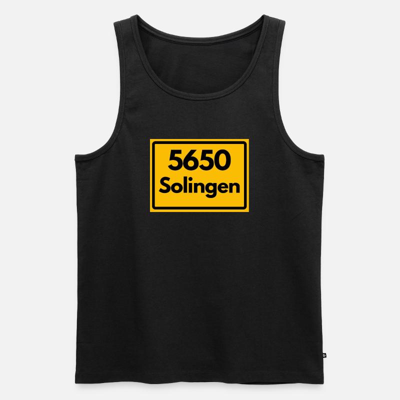 ALTE POSTLEITZAHL PLZ RETRO 5650 SOLINGEN - Männer Premium Bio Tank Top - Schwarz