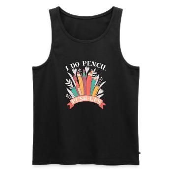 Artist Painter Graphic I Do Pencil Push Ups Saying - Männer Premium Bio Tank Top - Schwarz - Vorne - Michal (187cm)