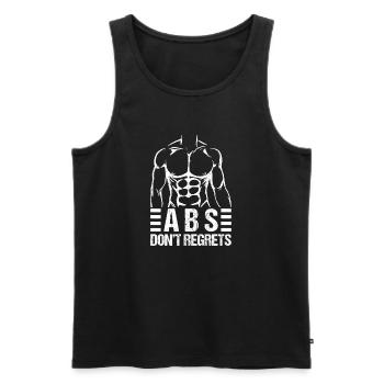 Les accros à la salle de sport ABS ne regrettent pas la calisténie Fitness - Débardeur bio Premium Homme - noir - Devant - Michal (187cm)