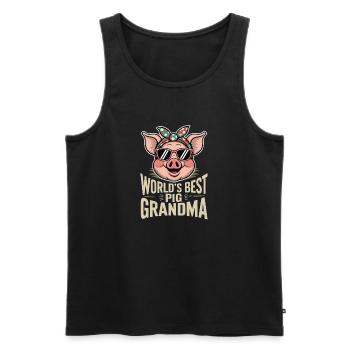 La meilleure grand-mère cochon du monde Cochons drôles Grand-mère avec - Débardeur bio Premium Homme - noir - Devant - Michal (187cm)