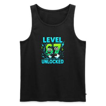 Level 67 Unlocked Six Seven Italian Brainrot Gamer - Männer Premium Bio Tank Top - Schwarz - Vorne - AI Model Male 178 light (178cm)