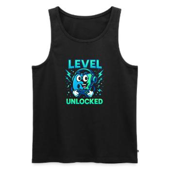 Level 67 Unlocked Six Seven Italian Brainrot Gamer - Männer Premium Bio Tank Top - Schwarz - Vorne - AI Model Male 178 light (178cm)