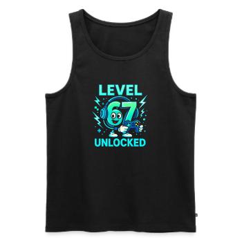 Level 67 Unlocked Six Seven Italian Brainrot Gamer - Männer Premium Bio Tank Top - Schwarz - Vorne - AI Model Male 178 light (178cm)
