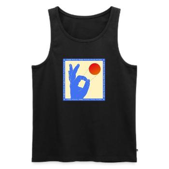 Graphique rétro de film de ping-pong pop art - Débardeur bio Premium Homme - noir - Devant - Michal (187cm)