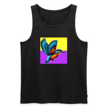 Eisvogel - Männer Premium Bio Tank Top - Schwarz - Vorne - AI Model Male 178 light (178cm)