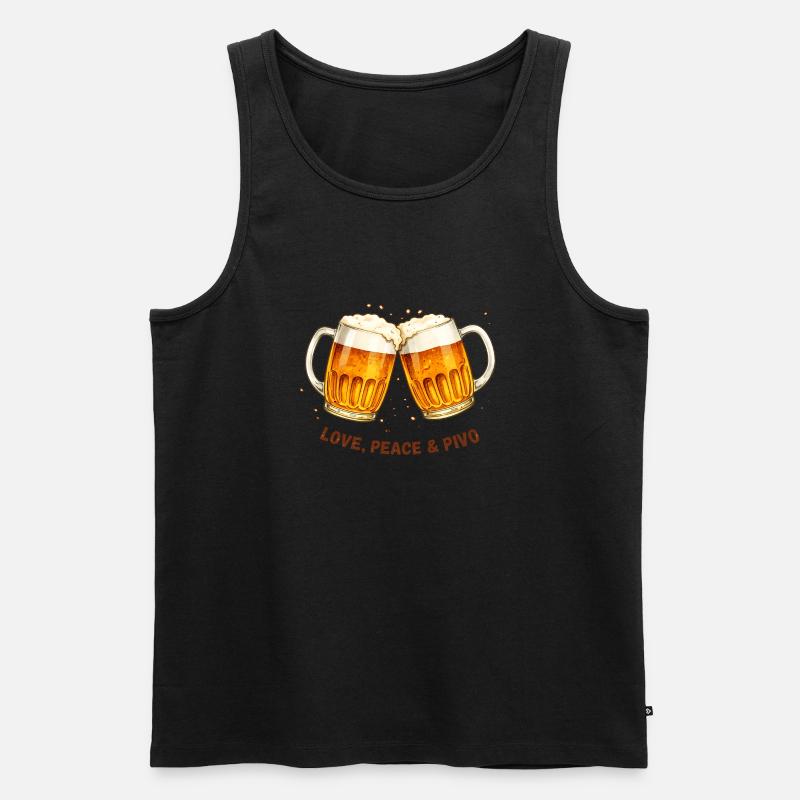 Liebe-_Frieden_-_Bier - Männer Premium Bio Tank Top - Schwarz