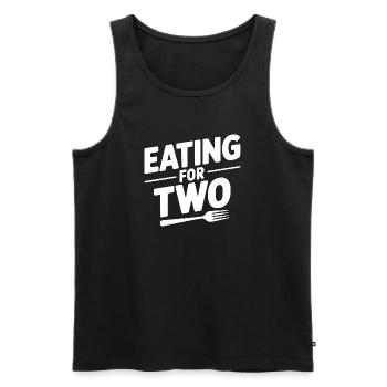Eating for Two - Men's Premium Organic Tank Top - black - Front - AI Model Male 178 light (178cm)