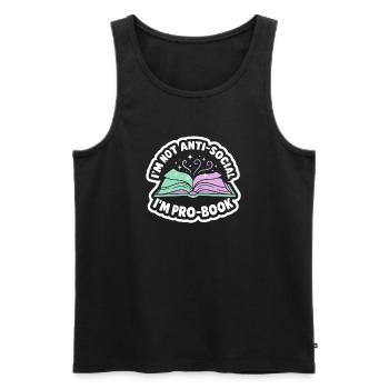 Bücherwurm Spruch - Süßes Leser Geschenk - Männer Premium Bio Tank Top - Schwarz - Vorne - AI Model Male 178 light (178cm)