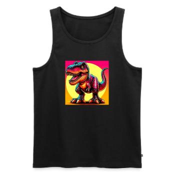 Dinosaurier - Männer Premium Bio Tank Top - Schwarz - Vorne - Michal (187cm)