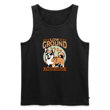 Corgi de race de chien drôle - Débardeur bio Premium Homme - noir - Devant - Michal (187cm)