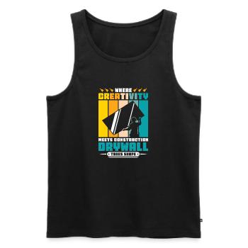 Drywall Drywall Builder Drywall Fitter - Men's Premium Organic Tank Top - black - Front - AI Model Male 178 light (178cm)