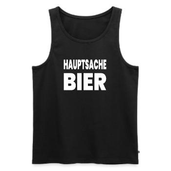 Bier - Männer Premium Bio Tank Top - Schwarz - Vorne - Michal (187cm)