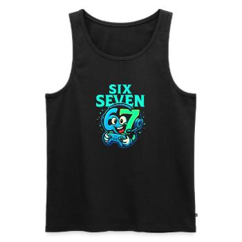 Six Seven Gamer Mascot Italian Brainrot Gaming - Männer Premium Bio Tank Top - Schwarz - Vorne - AI Model Male 178 light (178cm)