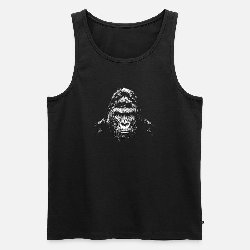 Gorilla - Männer Premium Bio Tank Top - Schwarz