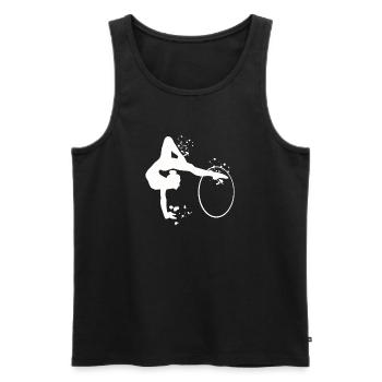 Gymnastique, cercleaux, gymnastique rythmique - Débardeur bio Premium Homme - noir - Devant - Michal (187cm)