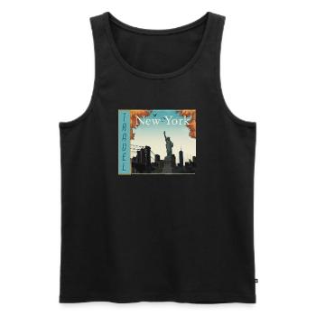 New York Travel Retro Reiseposter - Männer Premium Bio Tank Top - Schwarz - Vorne - AI Model Male 178 light (178cm)