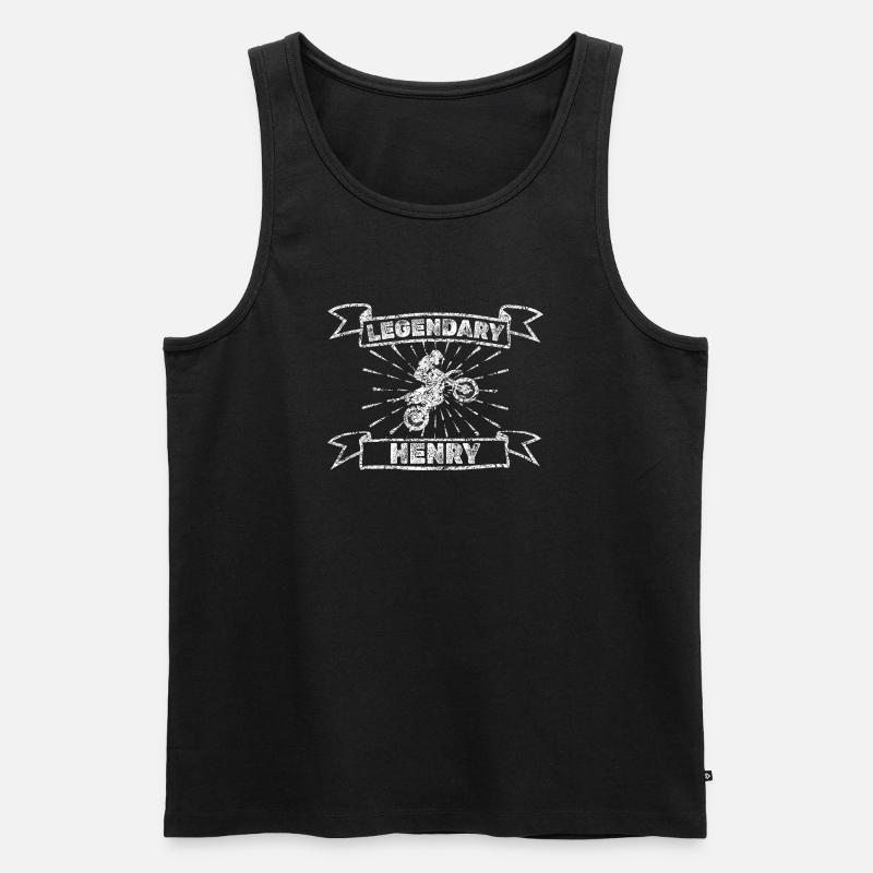 Biker Henry - Männer Premium Bio Tank Top - Schwarz