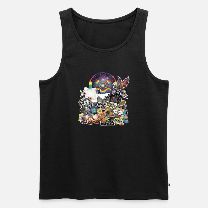 Psychedelic Rock Cosmic Space - Männer Premium Bio Tank Top - Schwarz