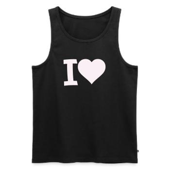 J’adore le motif du cœur - Débardeur bio Premium Homme - noir - Devant - Michal (187cm)
