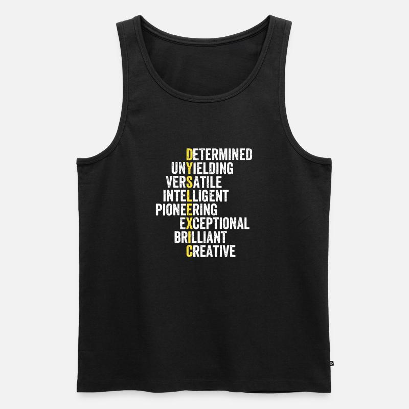 Yellow Accent Adjective Stack - Men's Premium Organic Tank Top - black