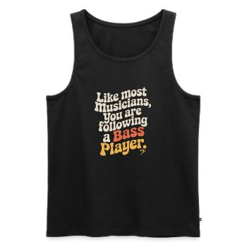 Bassist Following A Bass Player Band Bassspieler - Men's Premium Organic Tank Top - black - Front - Michal (187cm)