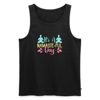 Yoga It´s A Namaste-ful Day Funny Yoga - Männer Premium Bio Tank Top - Schwarz - Vorne - Michal (187cm)
